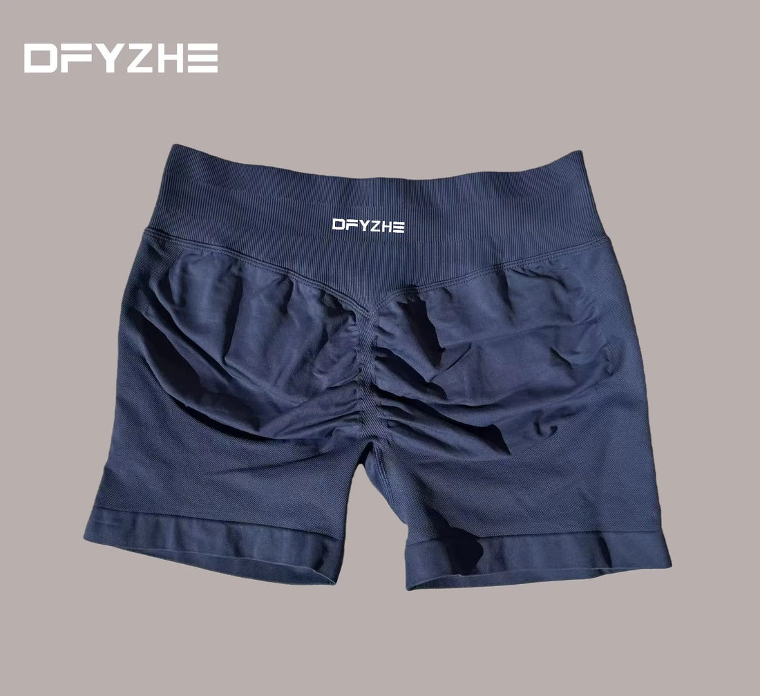 DFYZHE Women's Impact Shorts 4.5" – Seamless High Waist Ribbed Workout Shorts for Yoga Cycling & Fitness Tahsi Fashion House