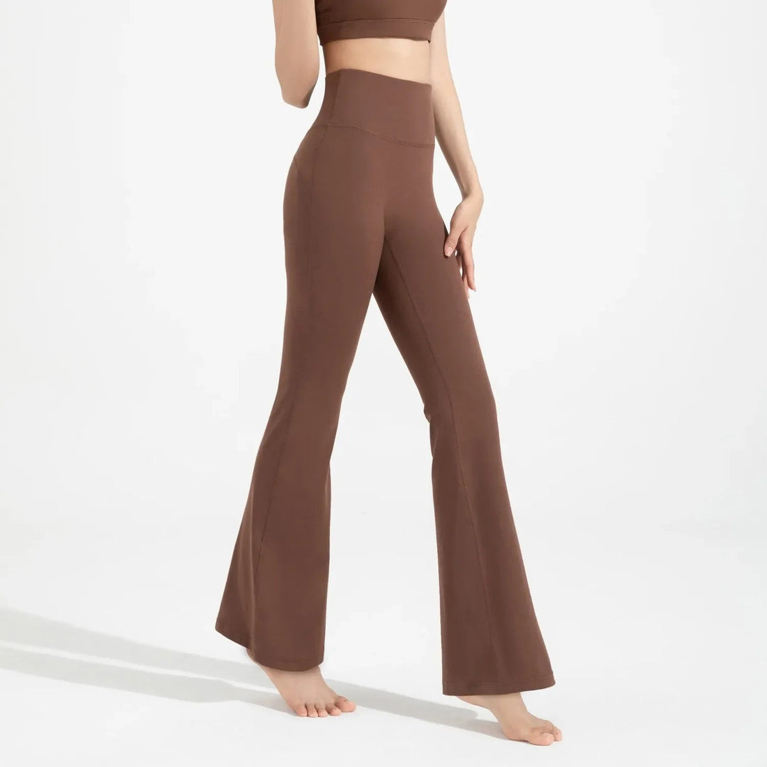 High-Waisted Flared Pants Elastic Waist Cinching Hip-Lifting Leggings Casual Yoga Pan for All-Season Exercise and Outdoor Wear ATFH