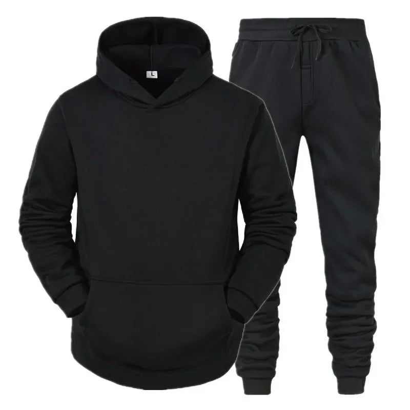 2026 new solid-color spring-autumn-winter sports hooded sweatshirt and pants set suitable for both men and women as a casual ATFH