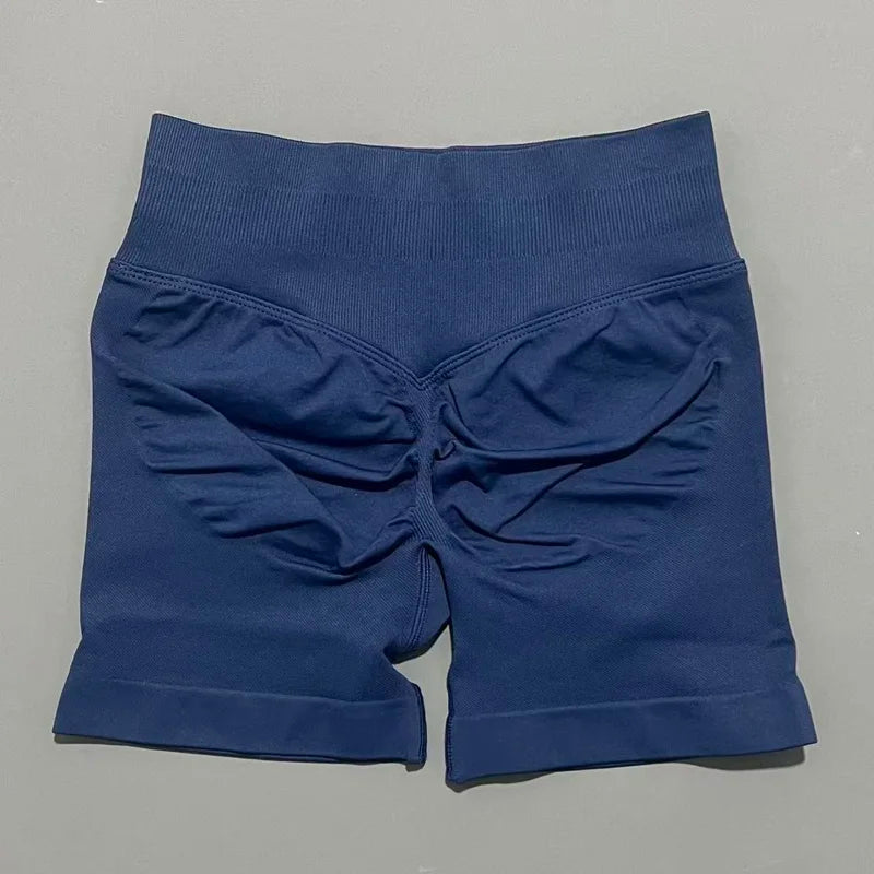HISTELLO Women Sports Shorts 4.5" Seamless Low Waist Scrunch Bum Butt Lifting Stretch Gym Yoga Workout Fitness Short Leggings Tahsi Fashion House