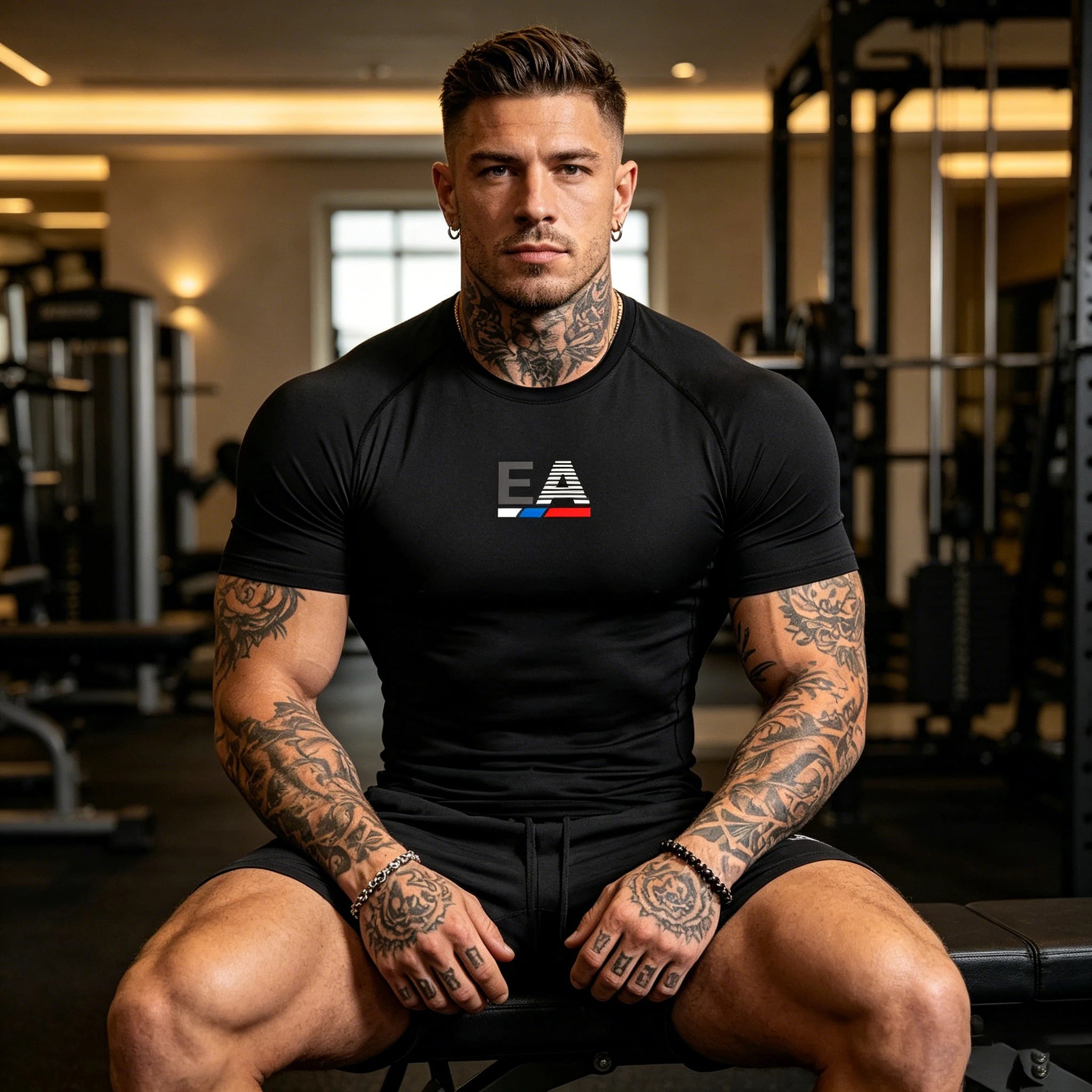 Men Running Compression T-shirt Sport Tees Gym Fitness Sportshirts Male Jogging Tracksuit Homme Athletic Shirt Tops S-3XL