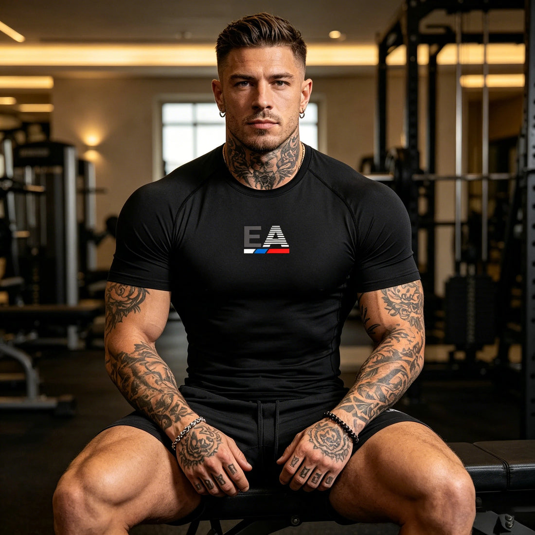 Men Running Compression T-shirt Sport Tees Gym Fitness Sportshirts Male Jogging Tracksuit Homme Athletic Shirt Tops S-3XL