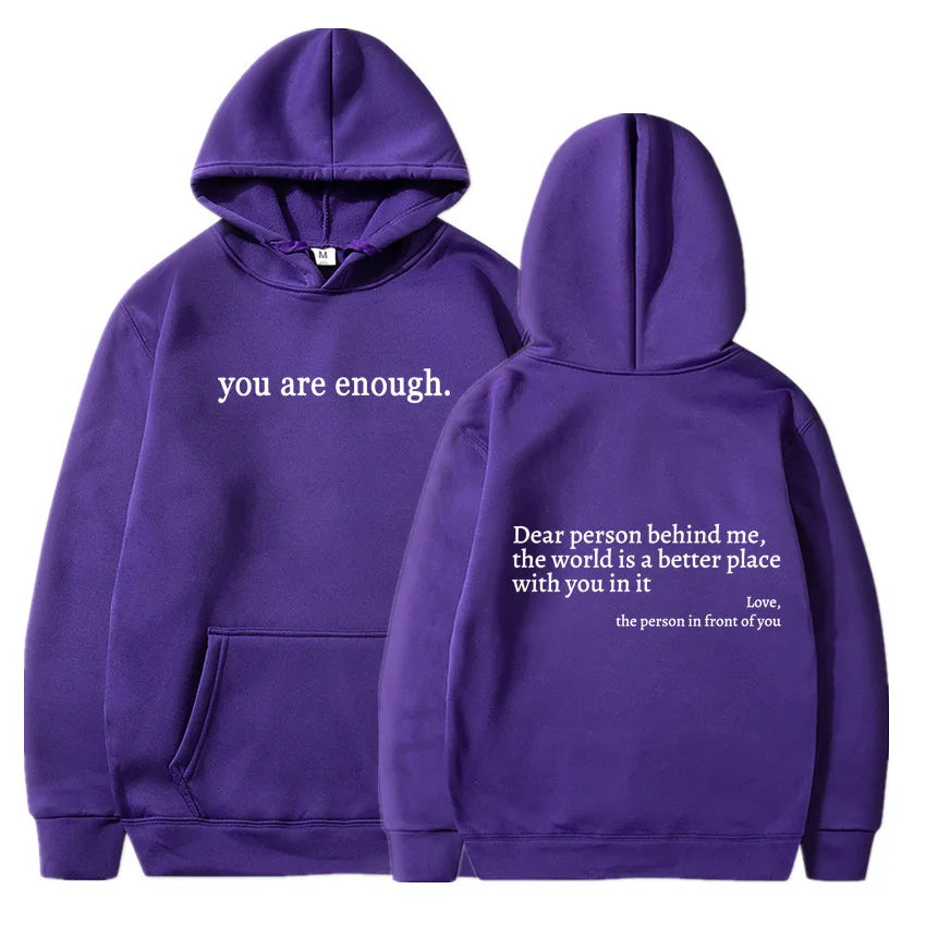 Dear Person Behind Me Men's Kangaroo Pocket Hoodie Classic Retro Women's Back Text Hoodie Neutral Fashion Hoodie Autumn Winter