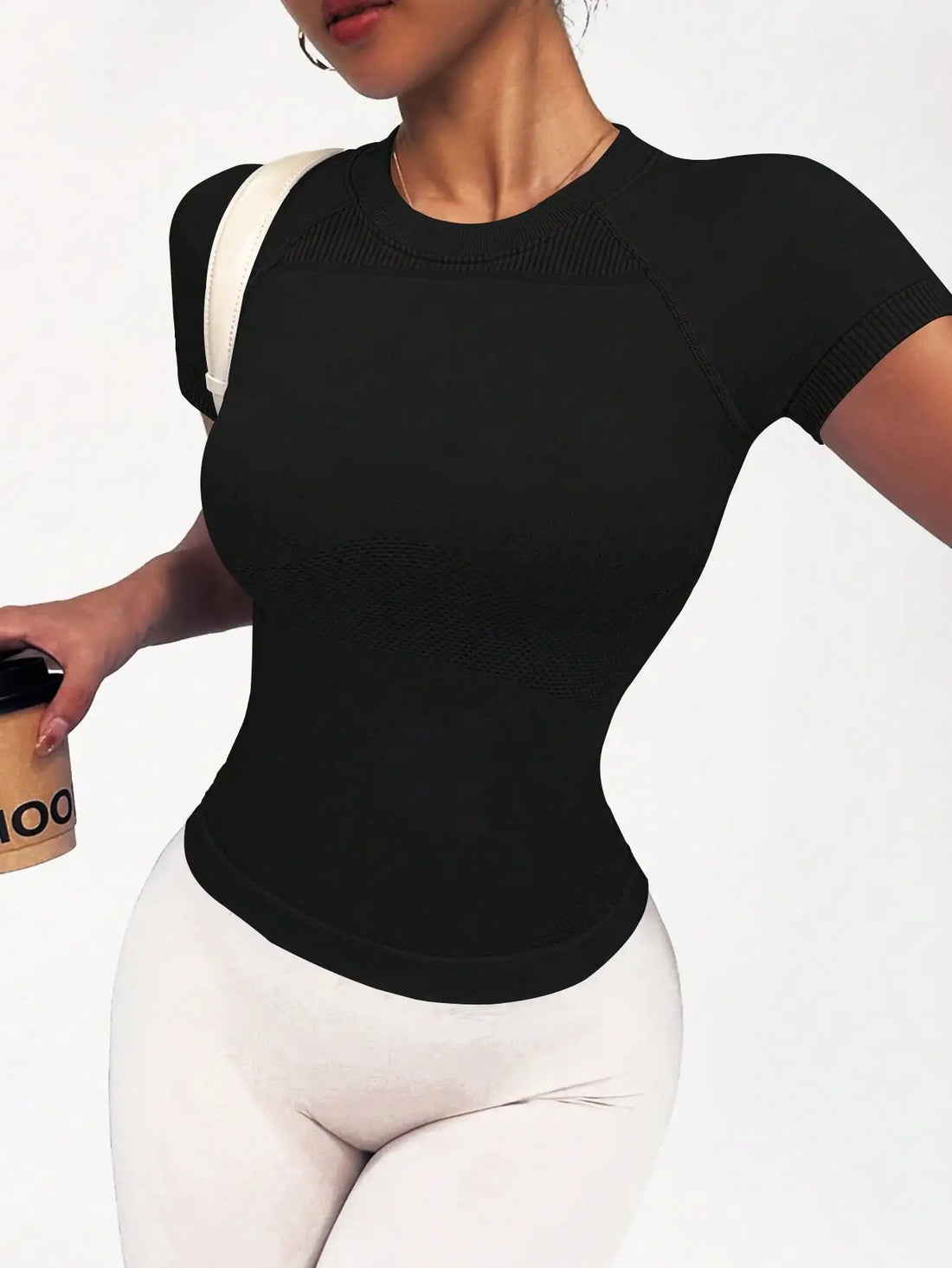 New unisex short-sleeved tops, long tops, breathable, highly elastic, slimming, suitable for yoga and running, can be worn daily - ATFH