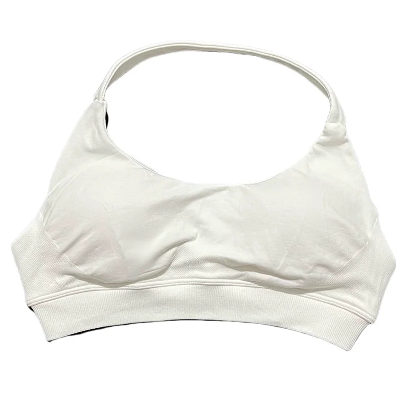 HISTELLO Women Seamless Halter Top Sports Bra High Support Push-up Open Back Pilates Gym Wear Fitness Yoga Workout Underwear - ATFH