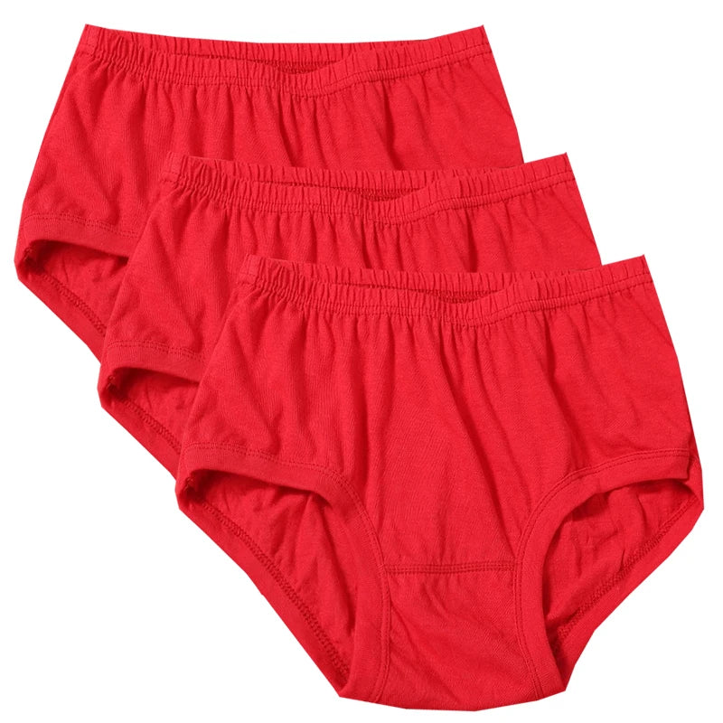 3pcs Pure Cotton Women Panties Large Size High Waist Underwear Briefs Mother Breathable Comfort Panty Plus Size Female Lingeries