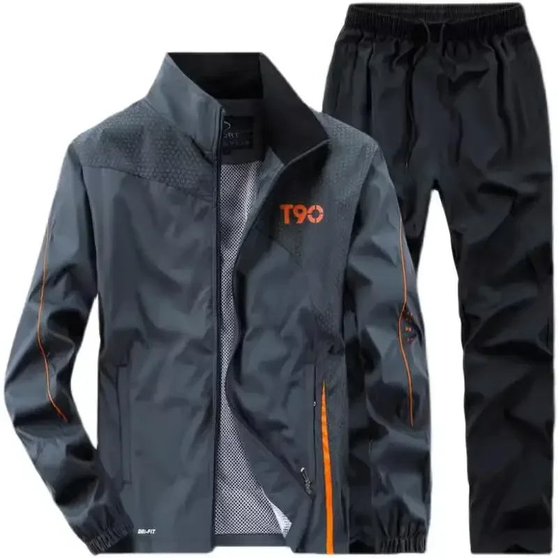 Men's Casual Active 2 Piece Jacket+Pants Basketball Tracksuits Full Zip Jogging Sports Suits Sets Athletic Running Sweatsuits