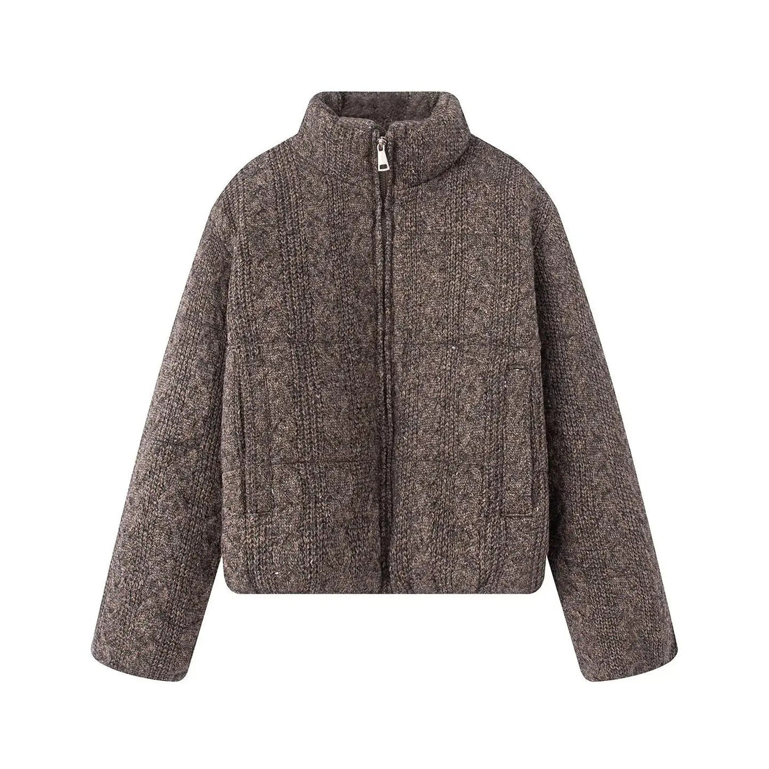 2026 New Autumn Winter Women's Fashion Jacket Elegant Eight-Strand Knitted Warm Thick Coat ATFH