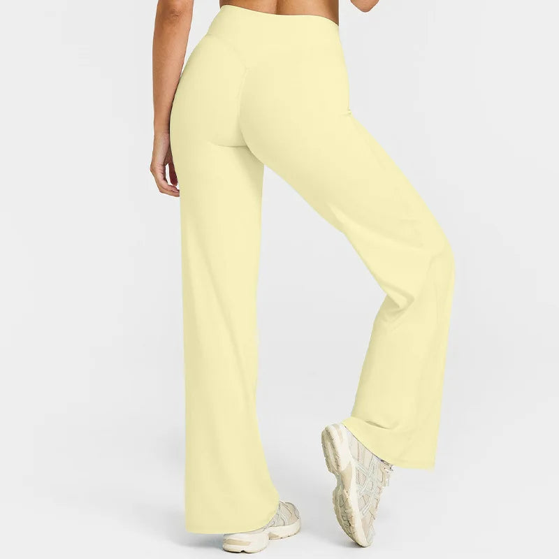 NCLAGEN Sport Trousers SoftMotion Straight-Leg Pants Women's High Waist Yoga Bottoms GYM Naked Feel Pilates Running - ATFH