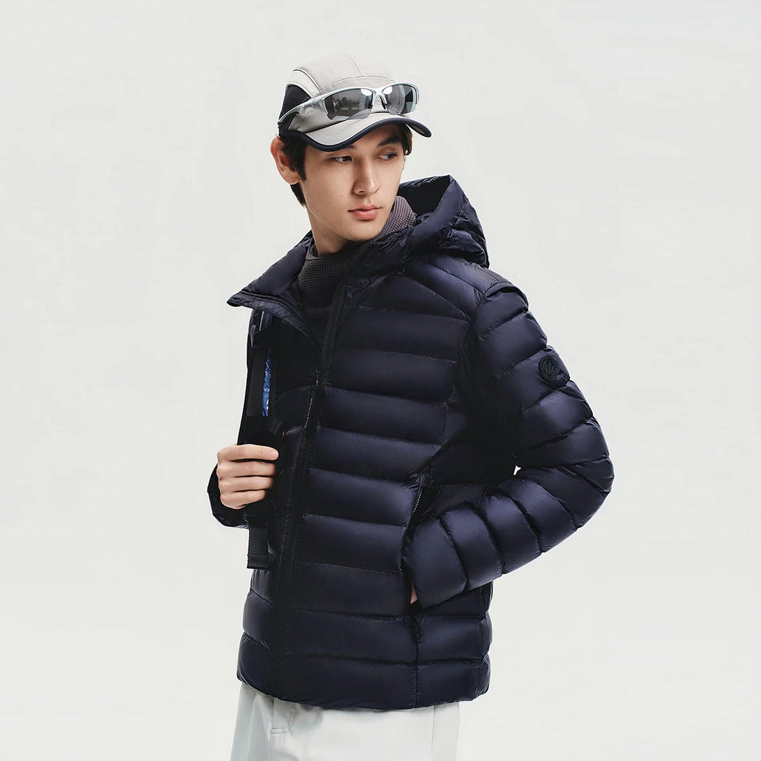 Men's Hooded Quilted Goose Down Jacket Cloud Feel Lightweight Warm Water Repellent for Winter bosideng