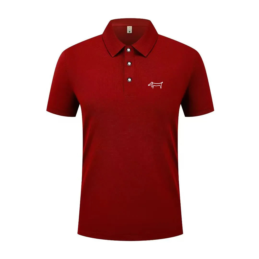 High end luxury men's new T-shirt collar button letter print European style summer hot selling casual sports men's clothing