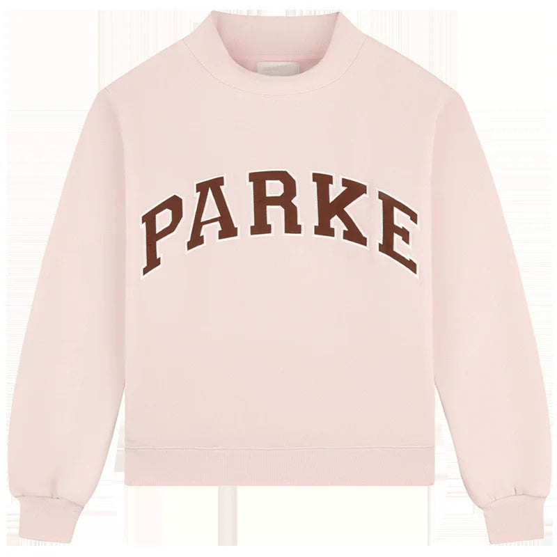 pink sweatshirts long Sleeve autumn winter letter embroidery Sweatshirt women casual sweater female new - ATFH