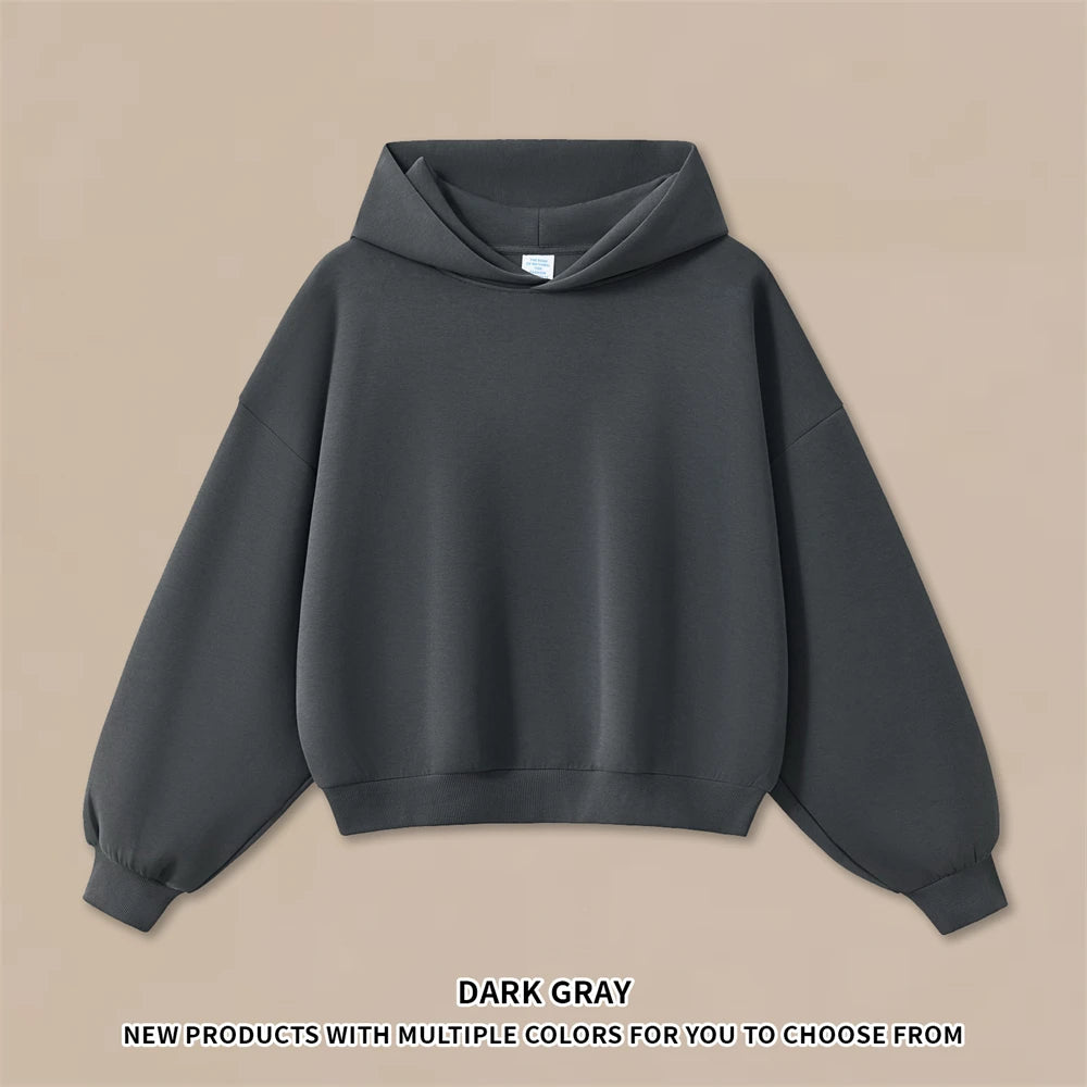 ZODF Trendy Winter 350gsm Solid Fleece Hooded Hoodies For Man Unisex Boxyfit Solid Warm Pullovers Brand Clothing HY0038