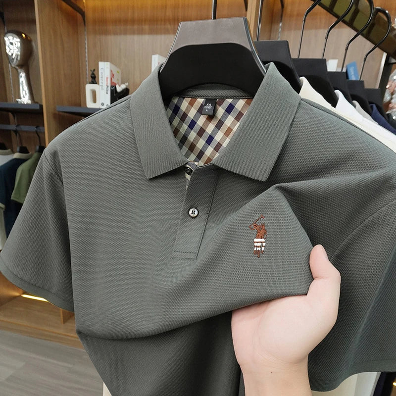 2026 New High End Men's Polo Top Summer Men's Style Fashionable and Comfortable Collar Breathable Top Trendy