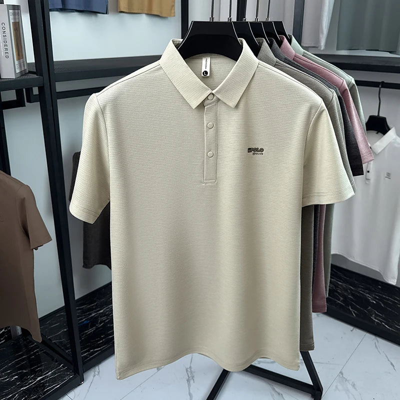 2026 New Men's Comfortable Lapel POLO Shirt Breathable Simple Style Fashion Trend Lapel Business Casual Short Sleeve T-Shirt Top
