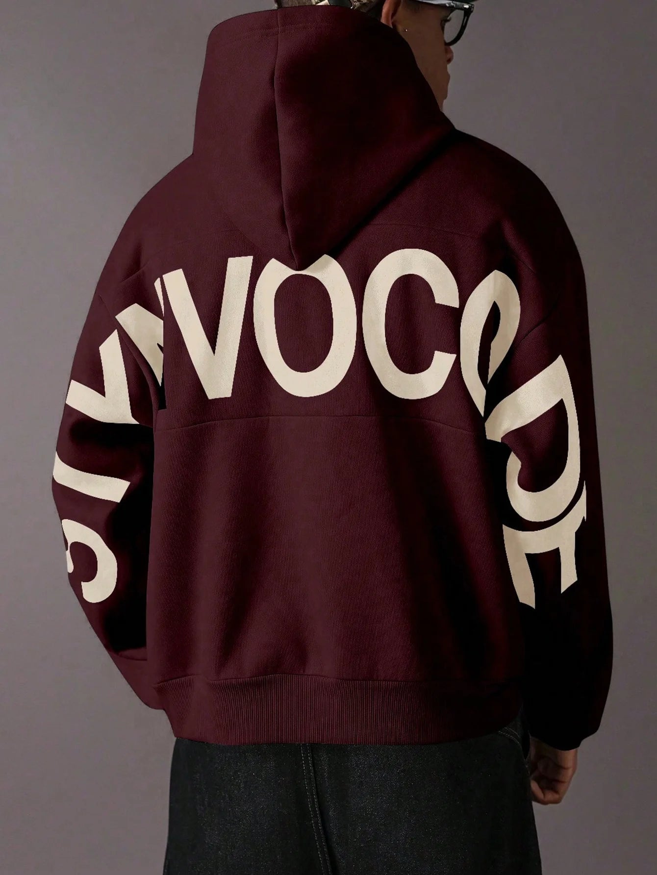 Men's & Women's Hoodie Back Wrap Around Large Letter Print Y2K Streetwear Oversized Casual Pullover Sweatshirt S‑2XL
