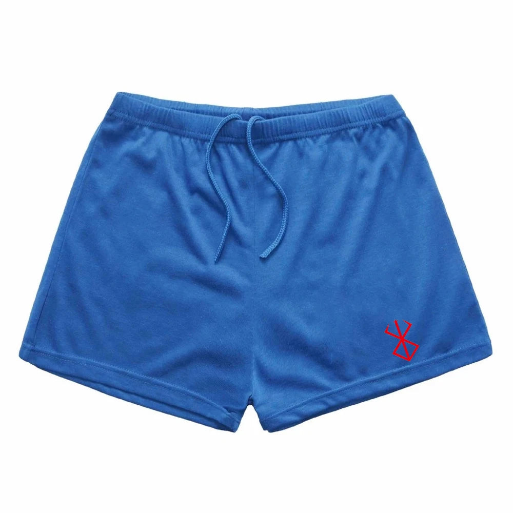 Men's summer fashion trend red printed pattern sports fitness running sports leisure comfortable cool shorts