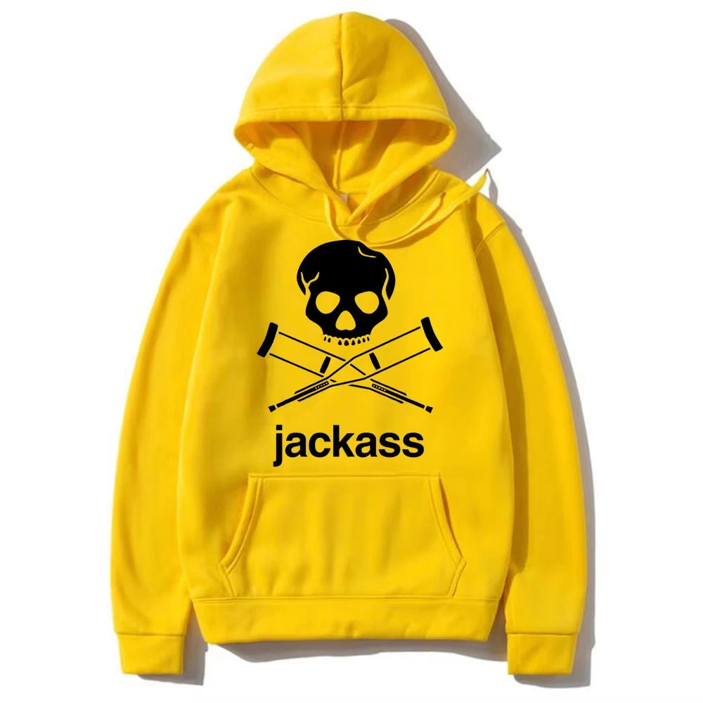 Autumn and Winter New Jackass Hoodie Men's and Women's Pattern Logo Casual Streetwear Retro Slow Running Casual Sports Shirt