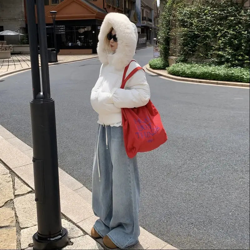 Women's Short Cotton Jacket Winter New Style, Waist-cinched Thickened Cotton Coat, Petite Bread Jacket ATFH