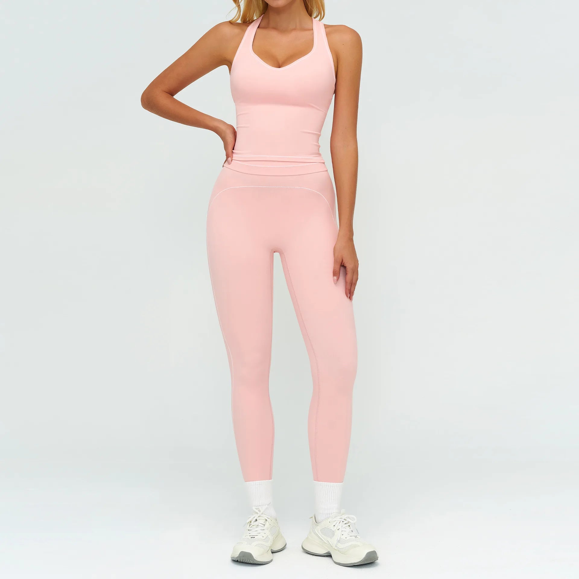 2PCS Yoga Set Gym Clothes Outdoor Sports Outfits Women Tracksuit Gym Fitness Suits Workout Long Sleeved Flared Pants Sportswear - ATFH