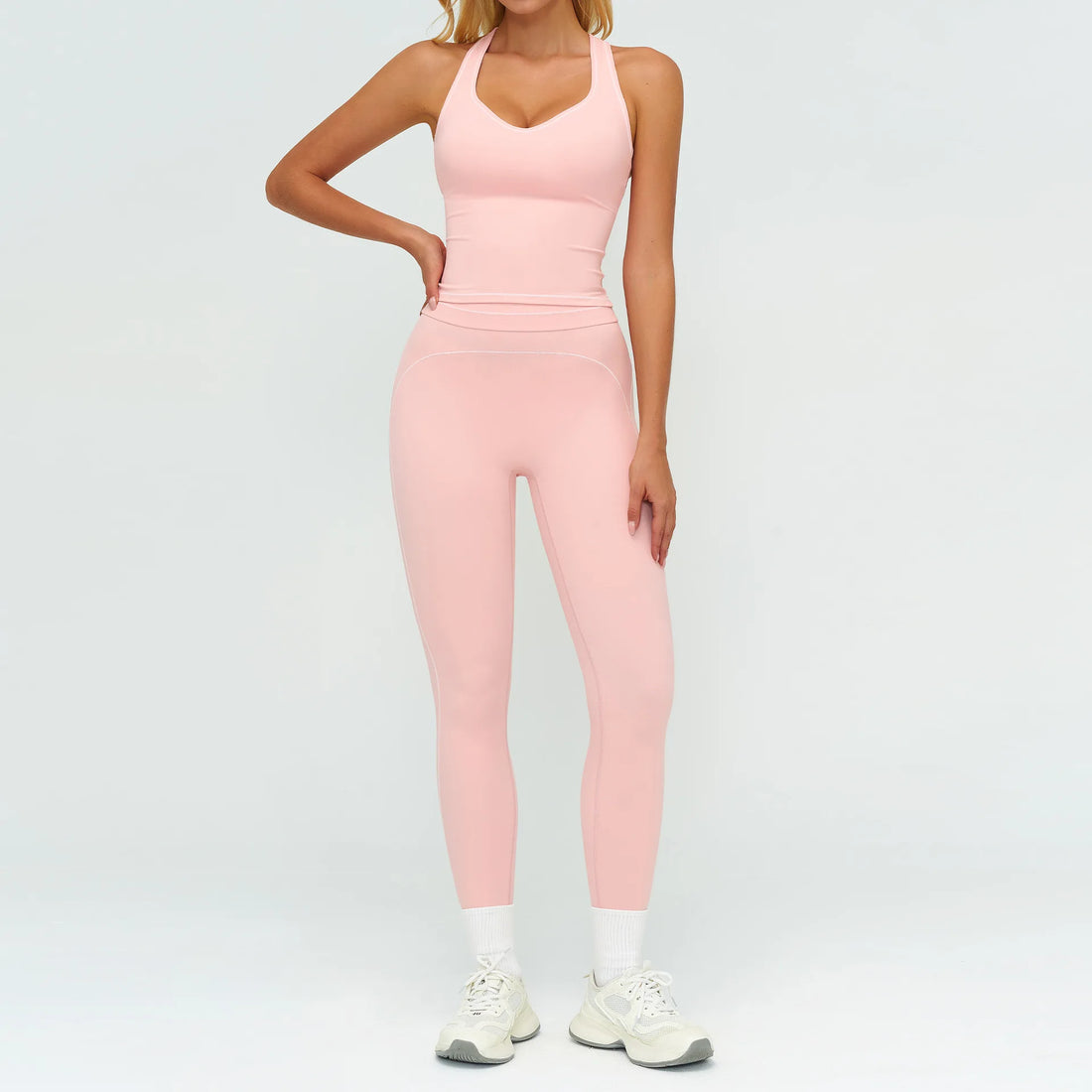 2PCS Yoga Set Gym Clothes Outdoor Sports Outfits Women Tracksuit Gym Fitness Suits Workout Long Sleeved Flared Pants Sportswear - ATFH