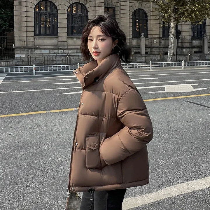 2026New Down Cotton-Padded Jacket Women Short Parkas Korean Winter Loose Warm Cotton Coat Bread Outwear Fashion Female Overcoat