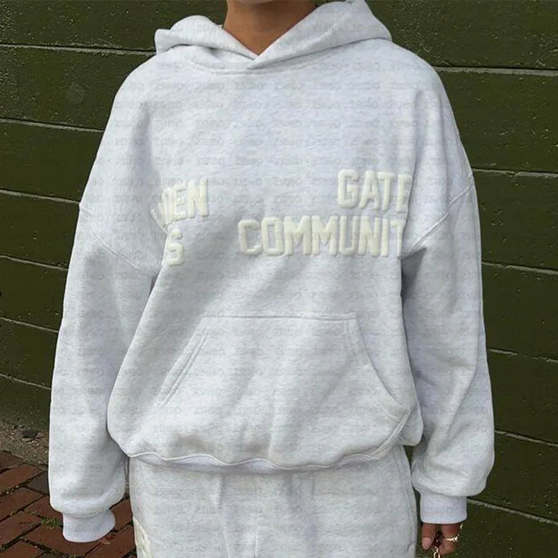 Streetwear Y2K Casual Baggy Sweatpants Drawstring Sports Pants Zipper Cardigan Fashion Digital Print Hooded Men Women Clothing - ATFH