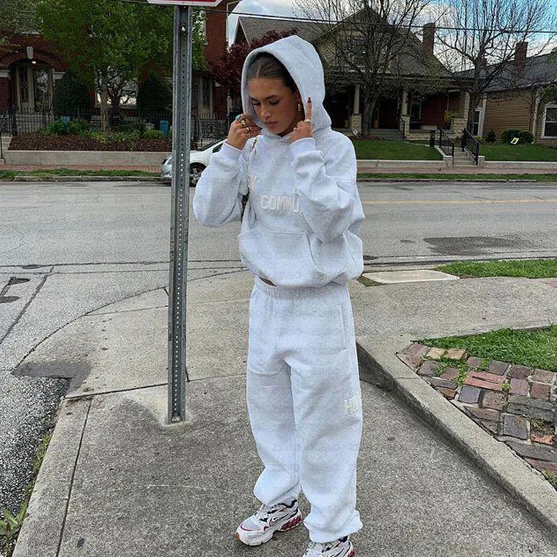 Streetwear Y2K Casual Baggy Sweatpants Drawstring Sports Pants Zipper Cardigan Fashion Digital Print Hooded Men Women Clothing - ATFH