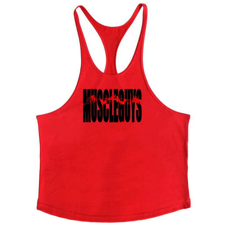 Mens Summer Sport Cotton Loose Stringer Singlet Sexy Casual vest Fitness Workout sleeveless Tank Top for Bodybuilding Training