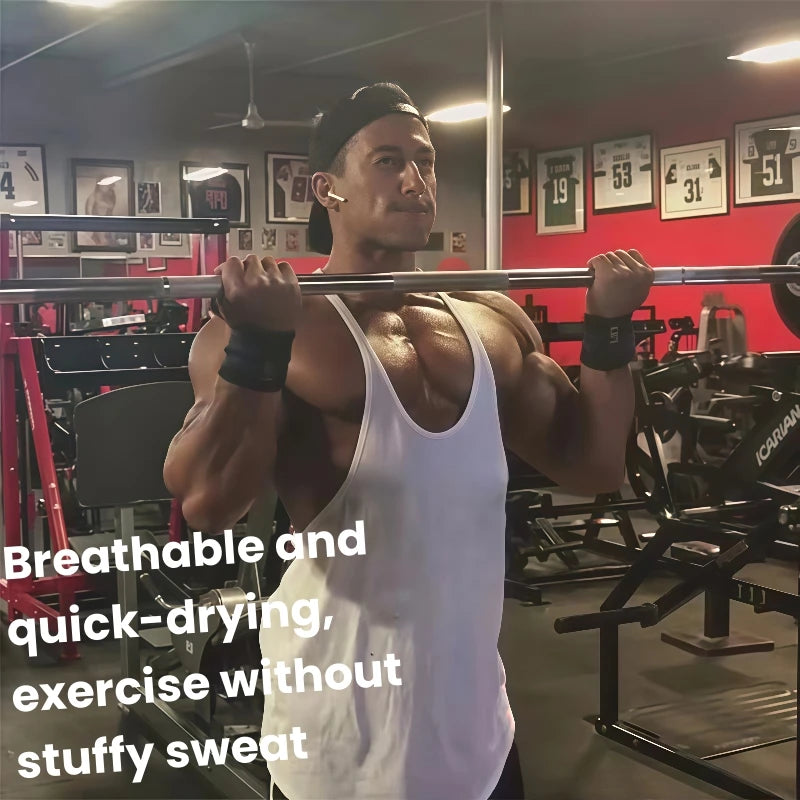 Men's Stringer Vest Gym Workout Top Bodybuilding Shirt Sleeveless Sweatshirt Fitness Clothing for Men