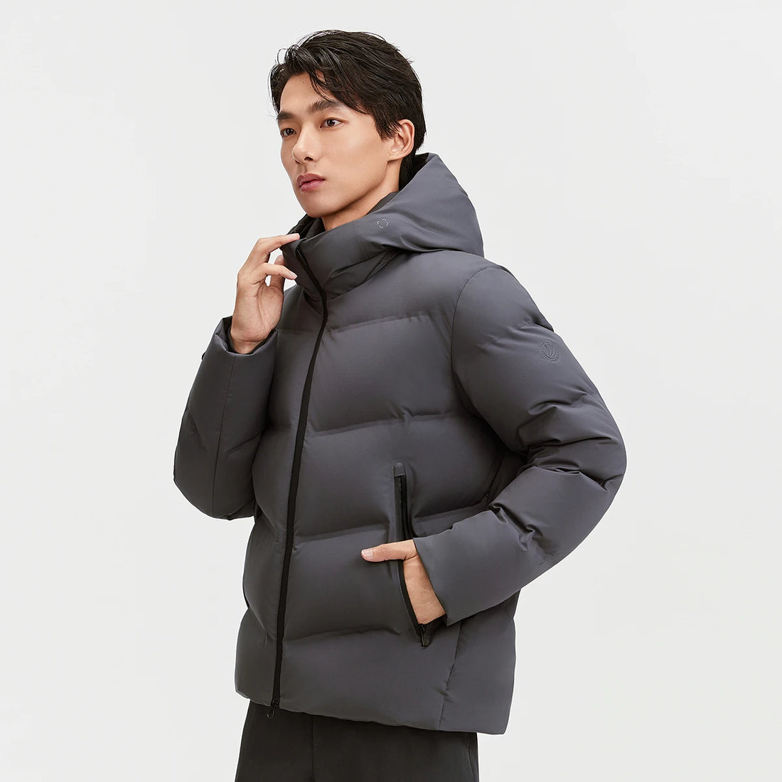 Bosiden Mens Winter Goose Down Jacket Slim Fit Hooded Thermal Coat Windproof Outdoor Parka