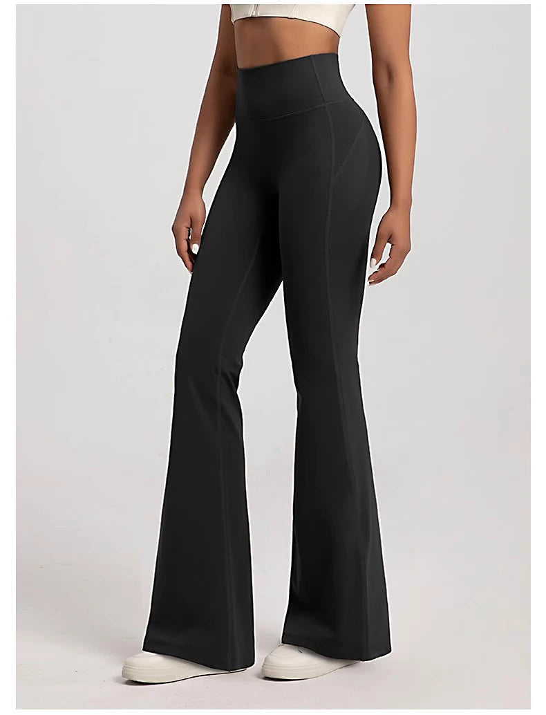 High-Waist Flared Yoga Leggings for Women High-End Wide-Leg Breathable Gym Casual Sports Bottoms ATFH