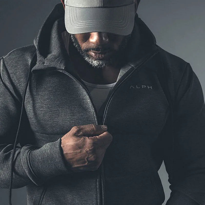 Men's Spring And Autumn Gym Brand Hoodies Sport Running Workout Fitness Sweatshirt Jacket Casual Clothing Male Hooded Zipper Top - ATFH