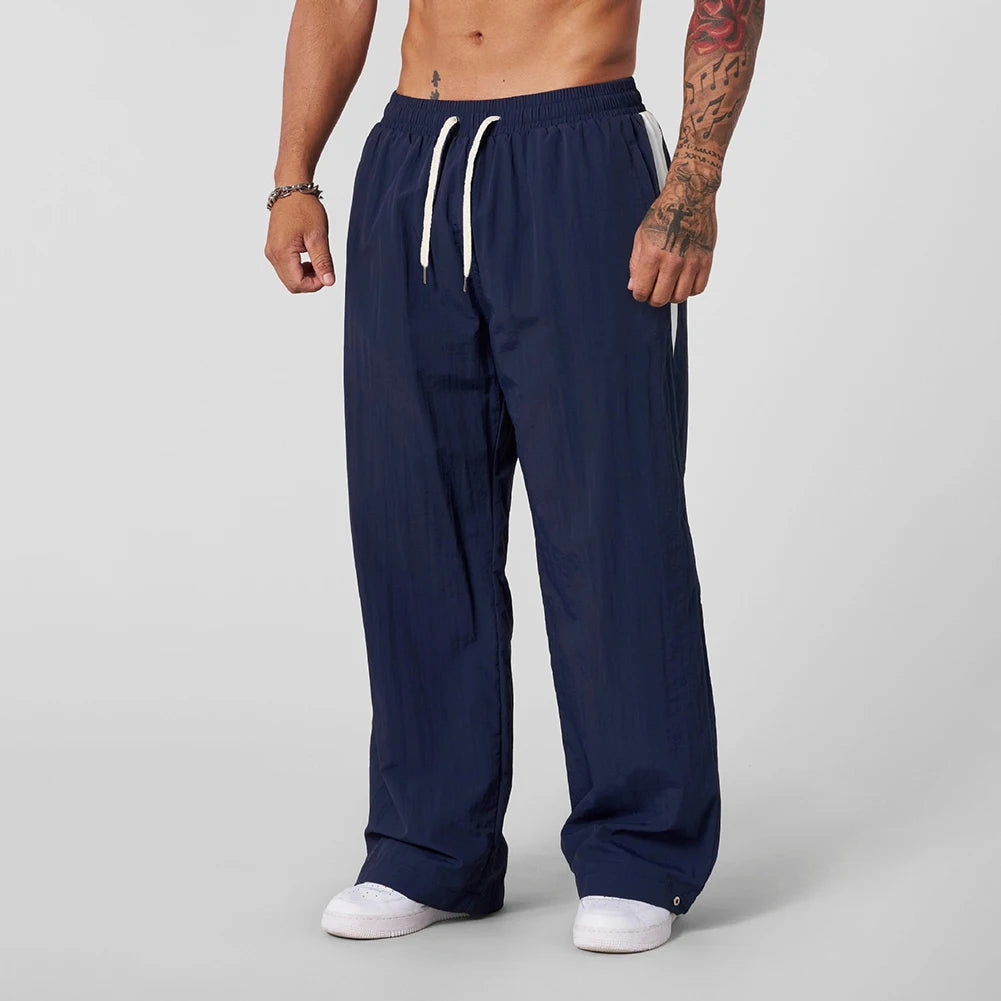 Men Sports Jogging Pants Male Breathable Fitness Sweatpants Loose Wide Leg Casual Trousers Men's Clothes