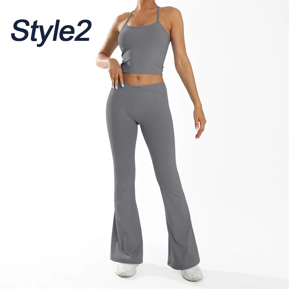 Sport Bra Gym Leggings Set Women's Tracksuit Yoga Clothing Dance Sport Set Female Training Suit for Fitness - ATFH