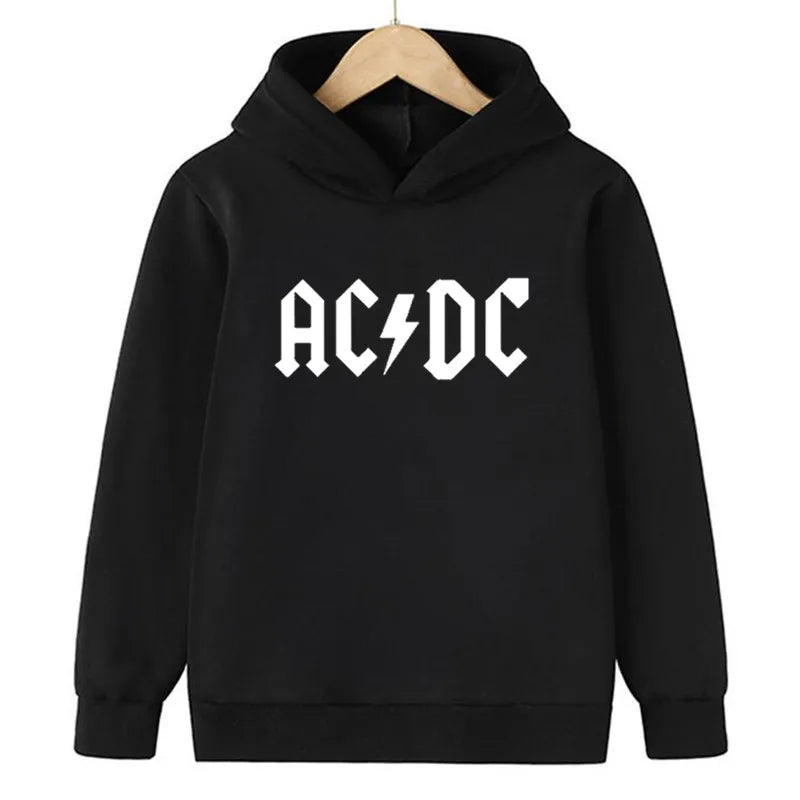 Hip Hop Fashion AC DC Children Hoodies Sweatshirt Autumn Winter Kids Hooded Top Casual Sportswear Boys Girls Hoodie Pullover