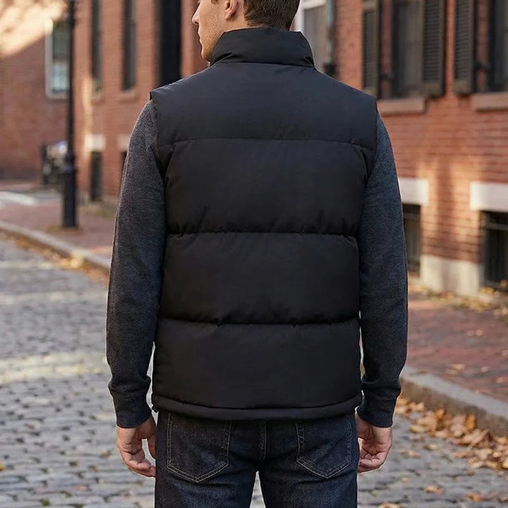 Autumn Winter Men's Vest Jacket Warm Sleeveless Jackets Waterproof Zipper Coat Stand-Up Collar Casual Waistcoat 2026 Cotton Vest ATFH