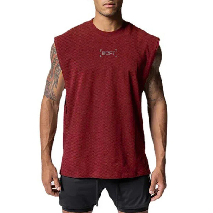 Oversized Mens Tank Top Gym Stringer Vest Fitness Clothing Mesh Quick Dry Bodybuilding Cut Off Sports Sleeveless Undershirt