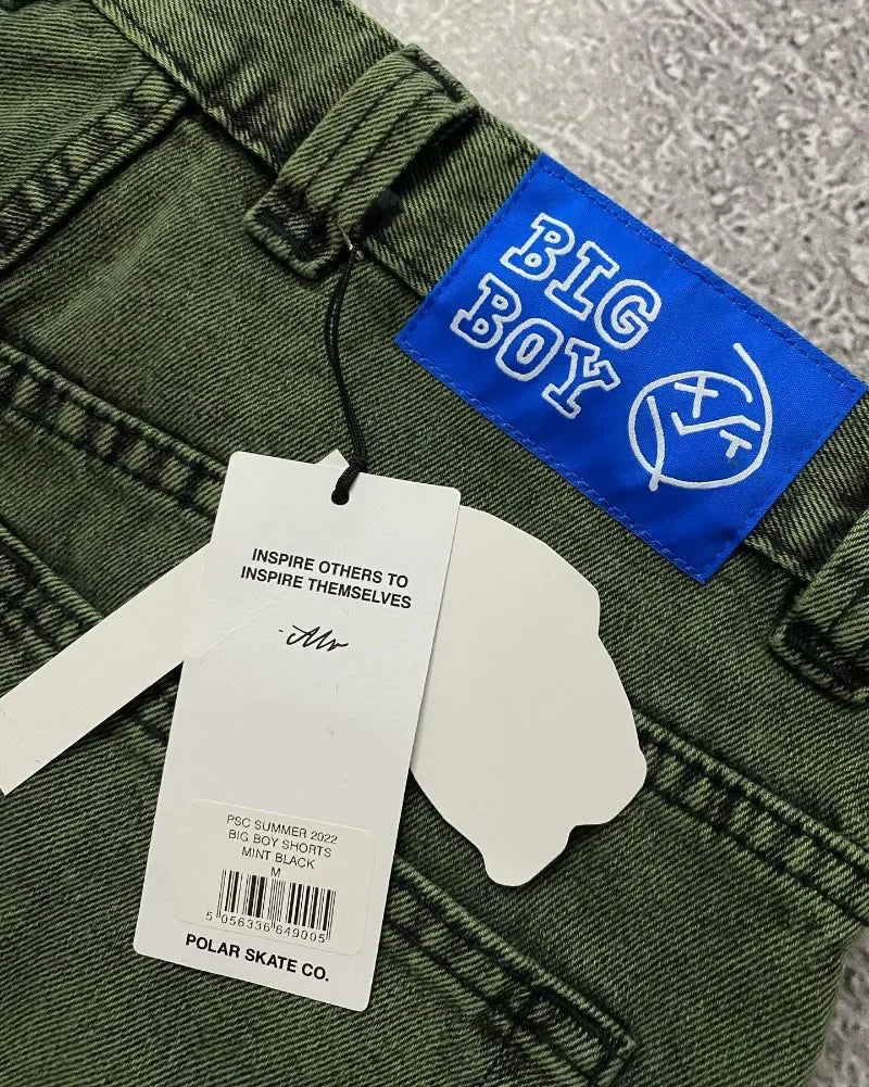 Big Boy Baggy Shorts New Harajuku Hip Hop Cartoon Graphic Embroider  Retro Denim Shorts Y2k Gym Basketball Shorts Women Clothing ATFH