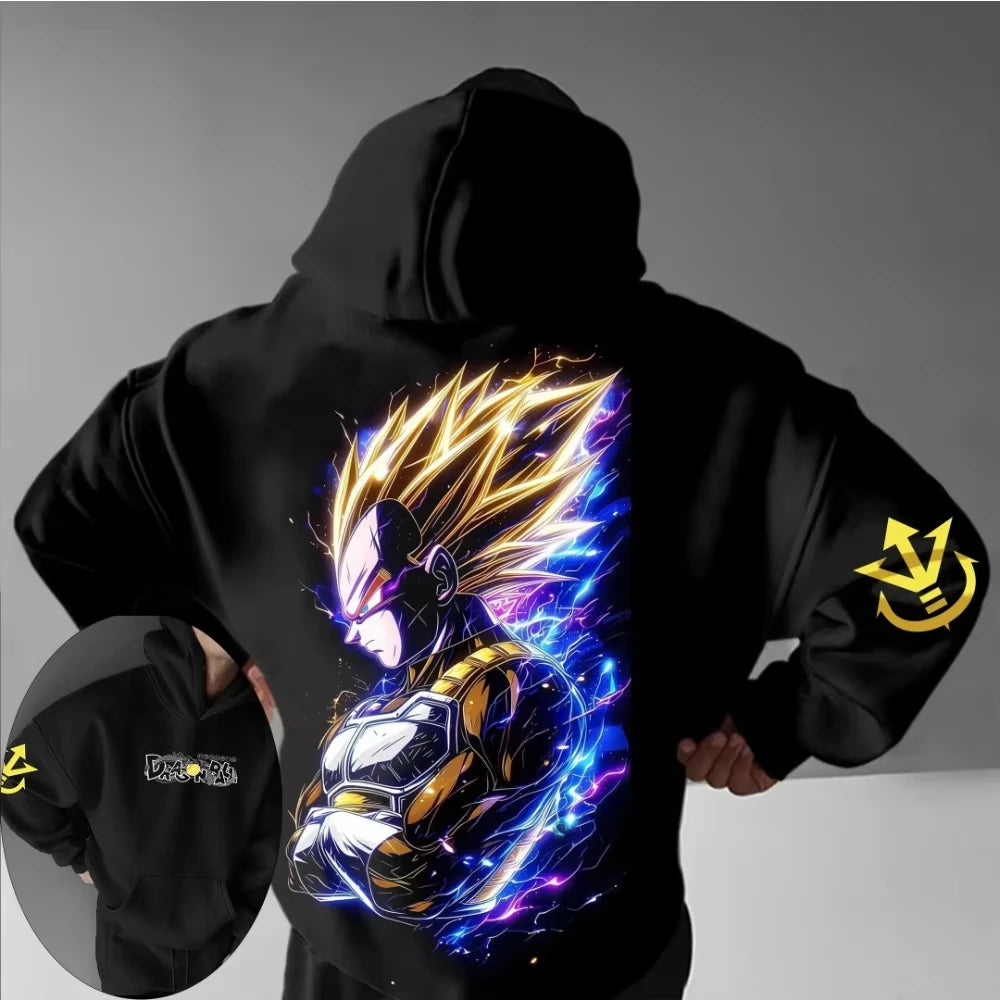 2026 New Dragon Ball Vegeta Printed Hoodie Sweatshirt Men's and Women's Hoodie Men's Tops Sports Hoodie Harajuku Y2K Hoodie - ATFH