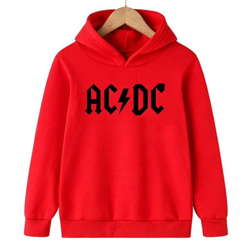 Hip Hop Fashion AC DC Children Hoodies Sweatshirt Autumn Winter Kids Hooded Top Casual Sportswear Boys Girls Hoodie Pullover