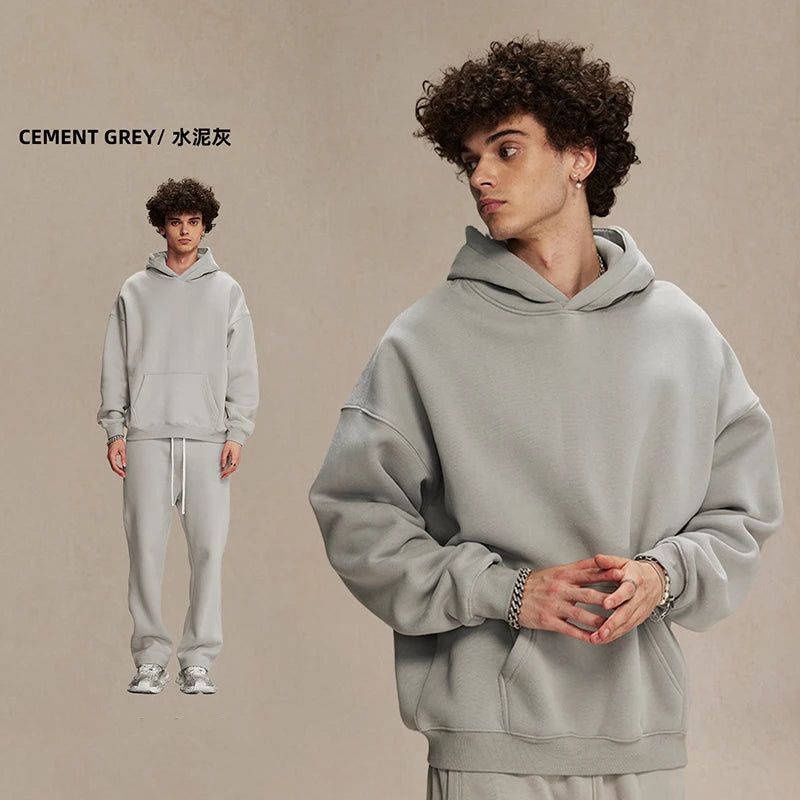 IEFB New Loose Fleece Trendy Hoodies Men Oversize Thickened Hooded Stylish Men's Sweatshirt 2026 Autumn Winter Pullover 9X1304 - ATFH