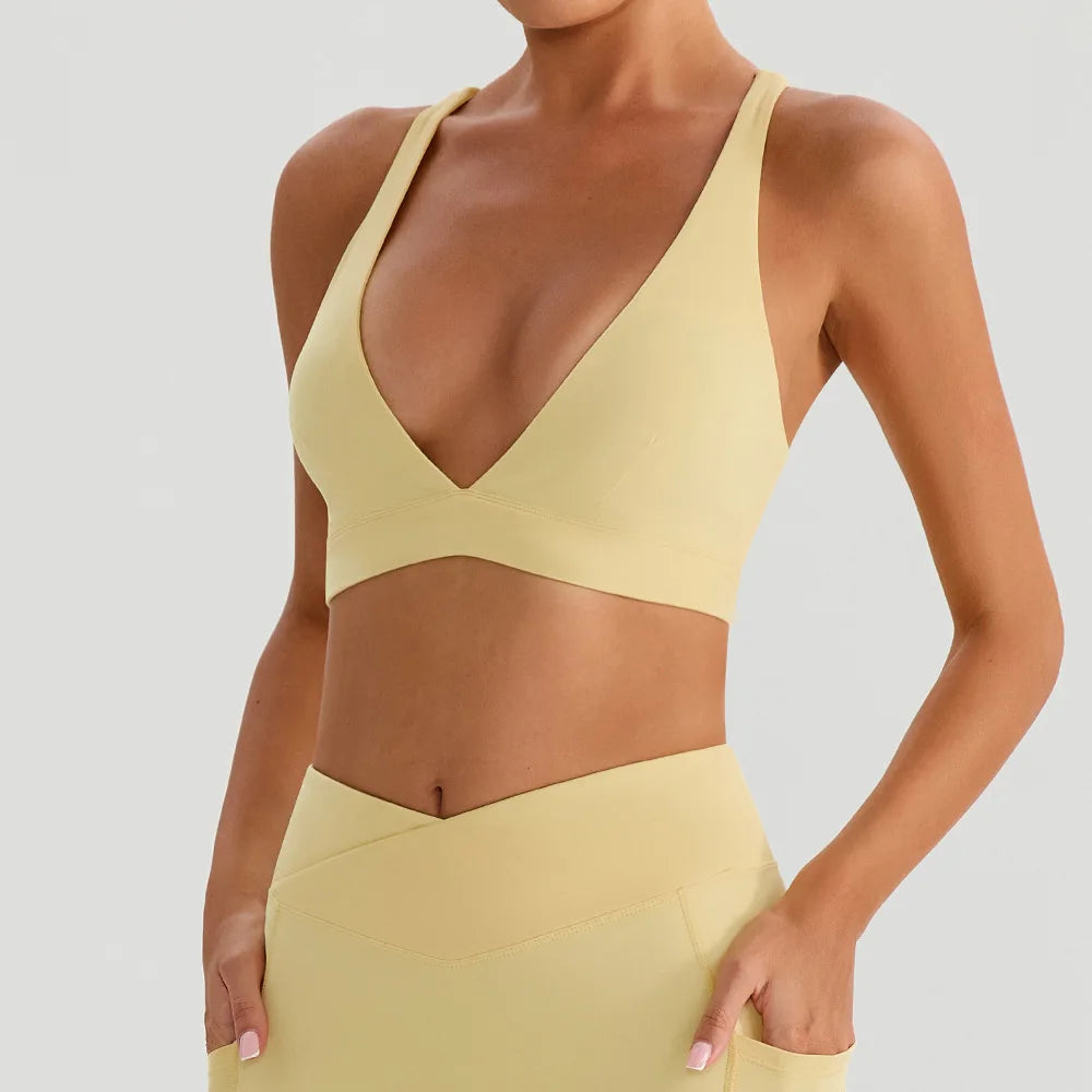 Sports Bras For Women Gym Top Shockproof Elastic Fitness Sports Underwear Slim Yoga Crop Top Sports Underwear Athletic Wear - ATFH