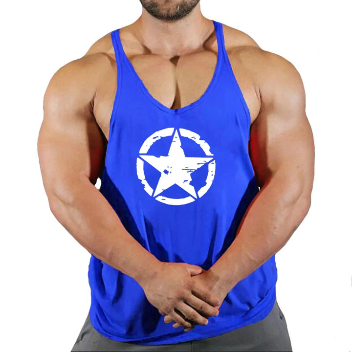 New Arrivals Bodybuilding stringer tank top Captain Cotton Gym sleeveless men Fitness Vest Singlet sportswear workout tanktop