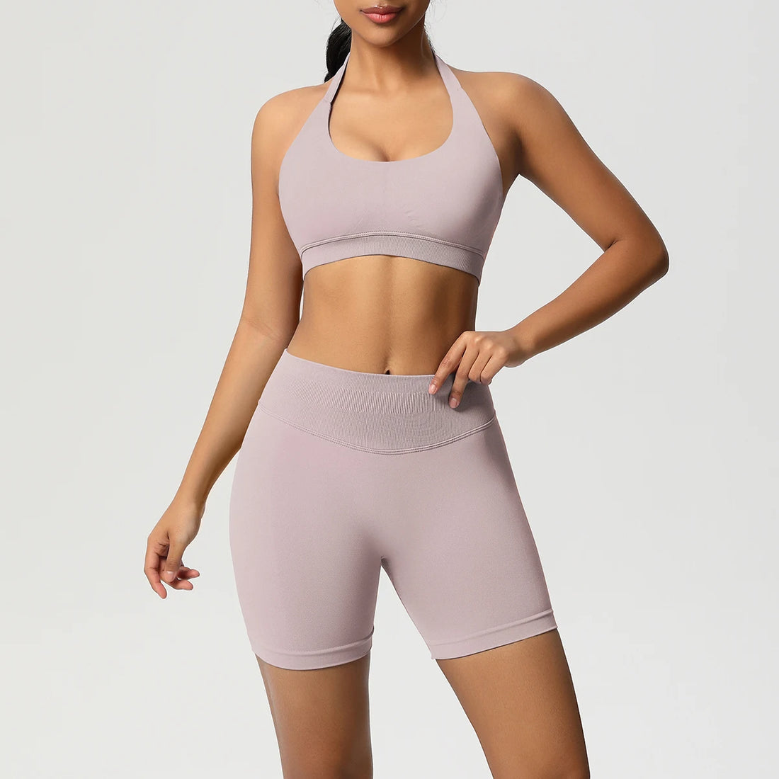 2PCS Sportswear Woman Sports Yoga Set Gym Clothes Yoga Suits For Women Tracksuits Sports Shorts Crossover Bra Gym Leggings - ATFH