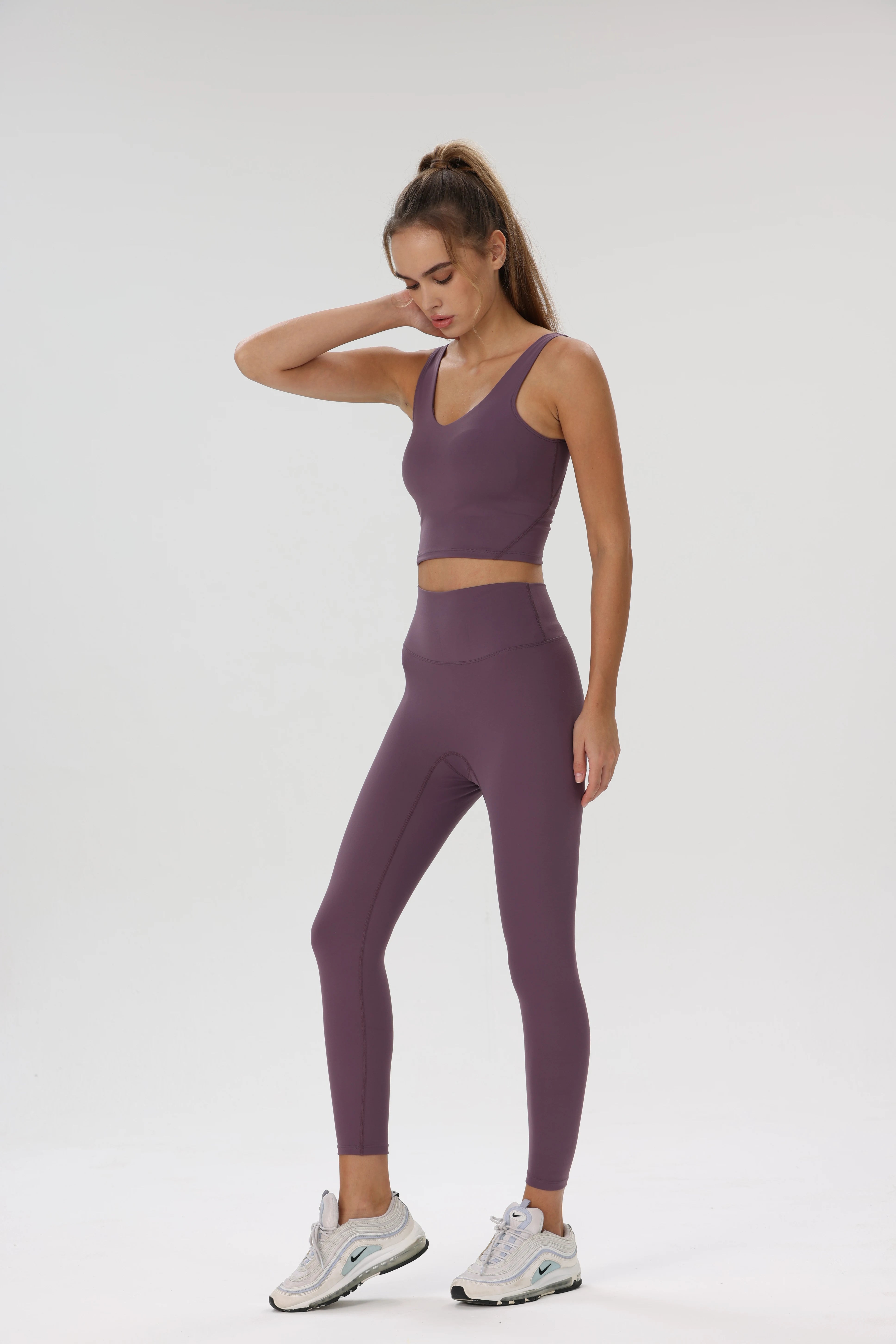 No Front Seam Leggings for Women Seamless High Waisted Buttery Soft Yoga Pants Sports Female Tights Lycra Lifts Buttocks Workout ATFH