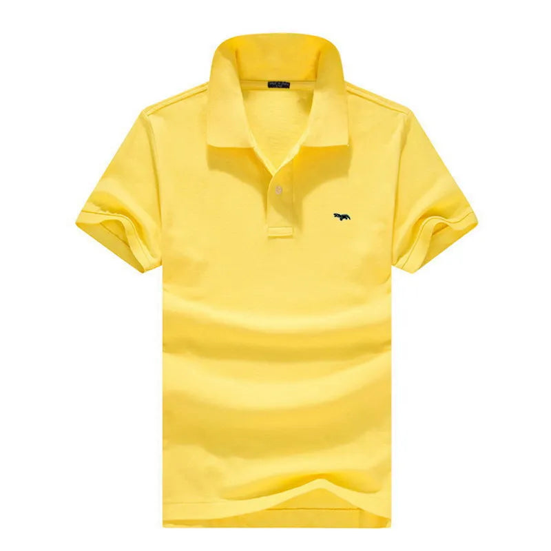 100% pure cotton Spring summer men's fashion sports brand embroidered short sleeved POLO shirt business casual T-shirt