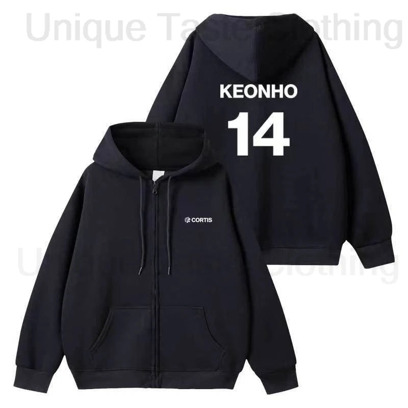 CORTIS Zipper Hoodies Kpop Fashion  MARTIN JAMES JUHOON SEONGHYEON KEONHO Letter Print Sweatshirt Women Men Autumn Hoodie Coat - ATFH