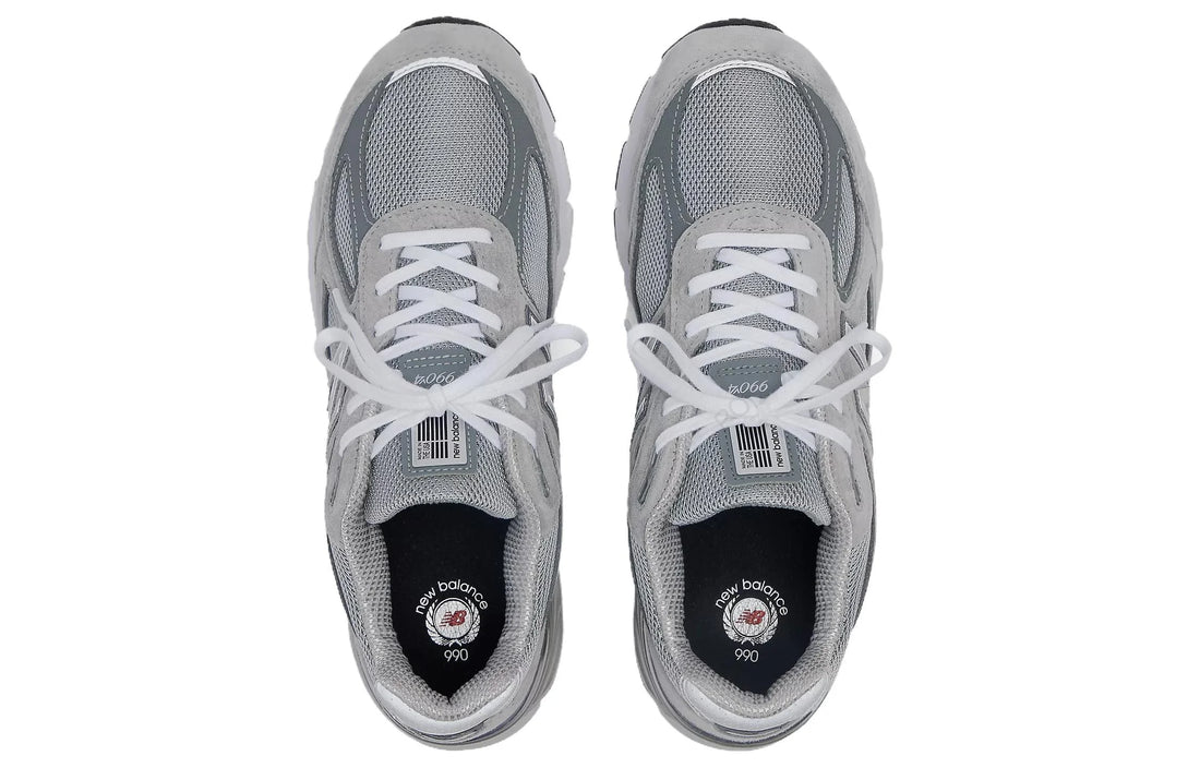 New Balance NB 990 V4 Cushioning Abrasion Resistant Low top Casual City Commuting Running Shoes Unisex Gray U990GR4