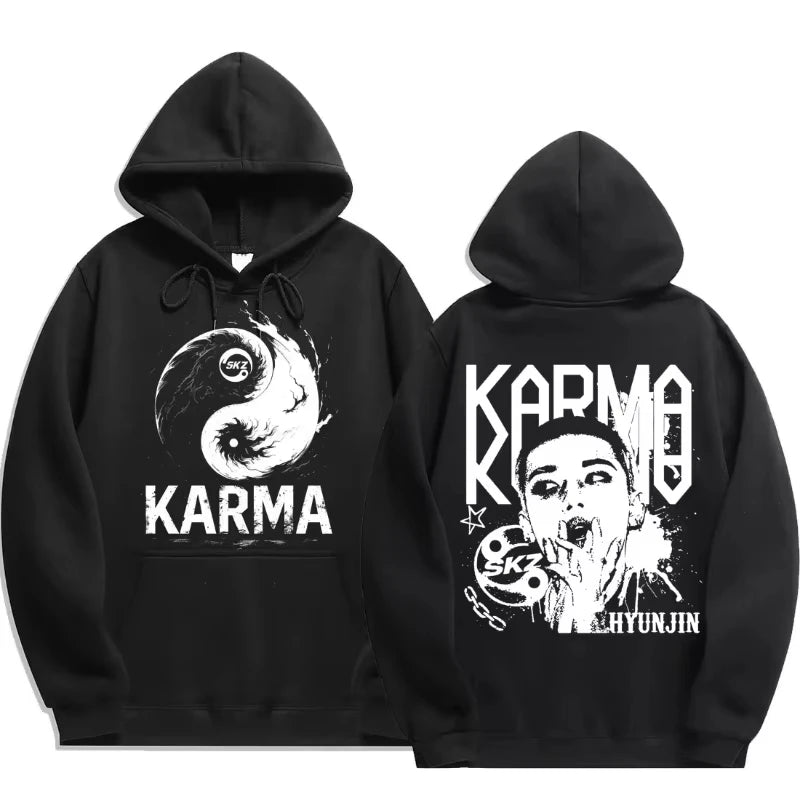 KPOP's fourth album KARMA printed men's hoodie FELIX HAN BANGCHAN CHANGBIN HYUNJIN LEE fashion hoodie
